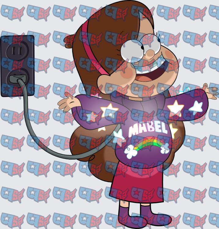 Mabel Pines Plugged Into Wall Outlet (DTF)