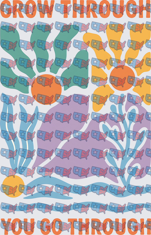 Grow Through What You Go Through Retro Floral (DTF)