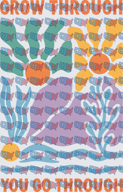 Grow Through What You Go Through Retro Floral (DTF)