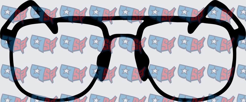 Bold Black Thick Rimmed Glasses Silhouette (DTF)
