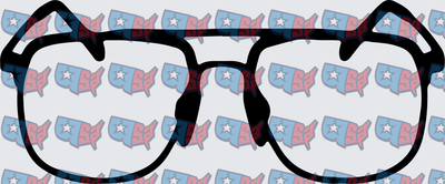 Bold Black Thick Rimmed Glasses Silhouette (DTF)
