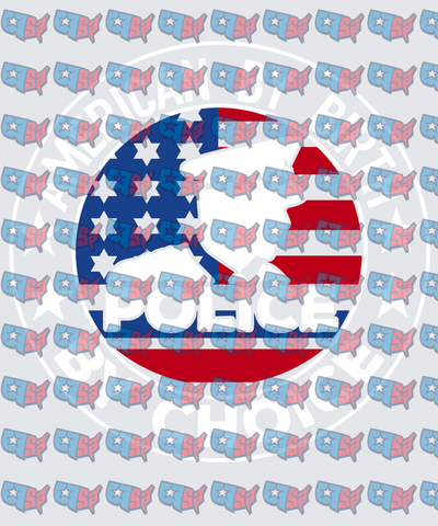 American Flag Police Badge Circle Design (DTF)