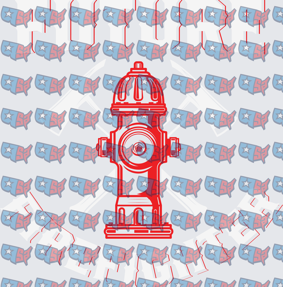 Red Fire Hydrant Bold Line Art Design (DTF)