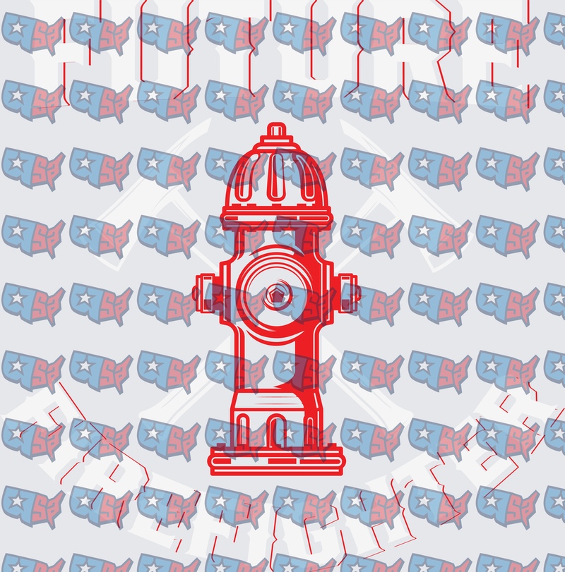 Red Fire Hydrant Bold Line Art Design (DTF)