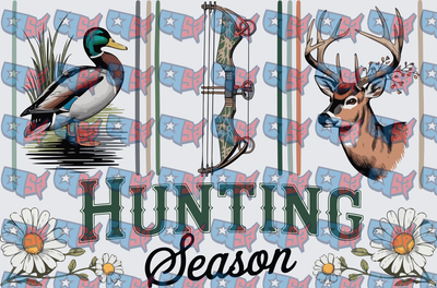 Hunting Season Mallard Duck Deer Bow Daisy Design (DTF)