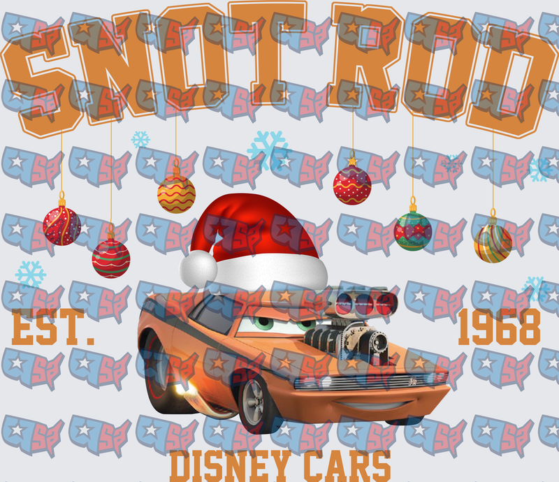 Snot Rod Christmas Santa Hat Ornaments Cars (DTF)