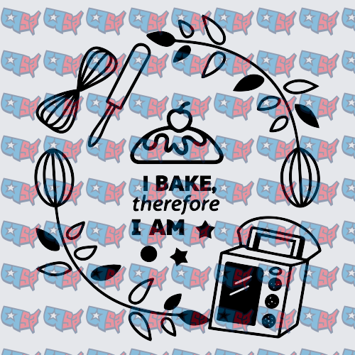 I Bake Therefore I Am Baking Tools Wreath (DTF)