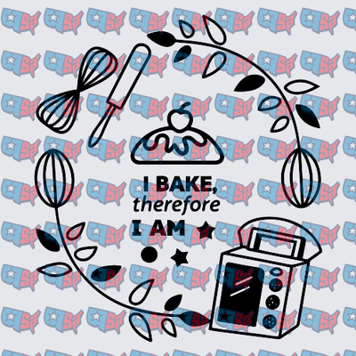 I Bake Therefore I Am Baking Tools Wreath (DTF)