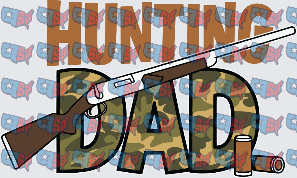 Hunting Dad Camo Lettering Rifle Shotgun Shells (DTF)