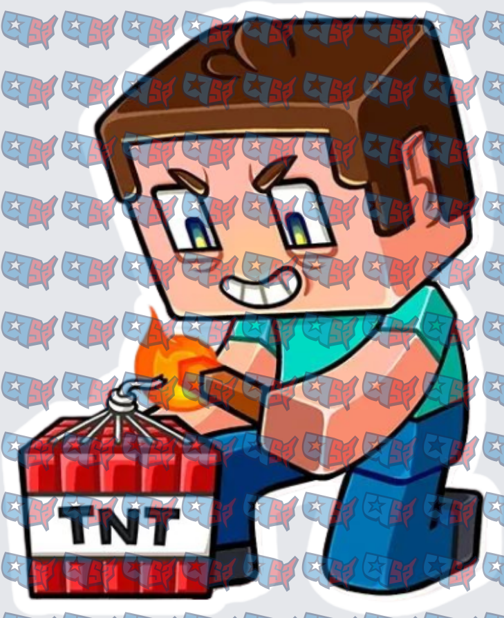 Blocky Gamer Character Lighting TNT Explosive (DTF)