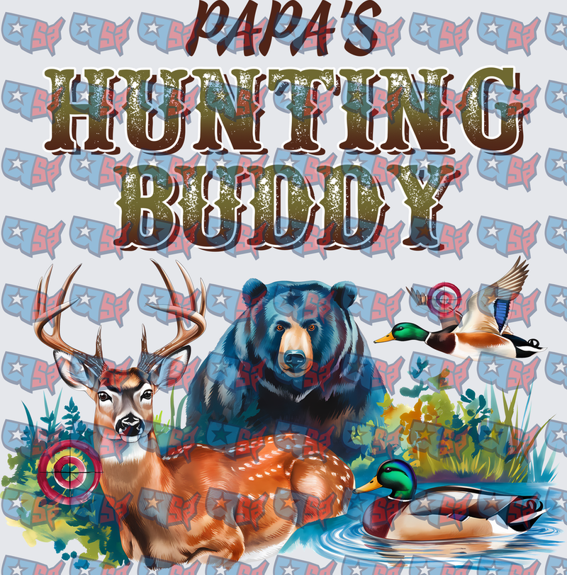 Papa's Hunting Buddy Deer Bear Duck Design (DTF)