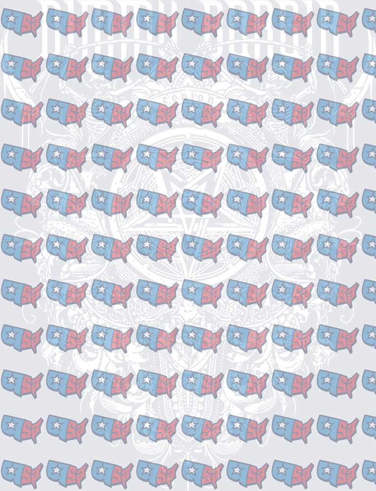 Patriotic USA Map Shape Repeat Pattern (DTF)