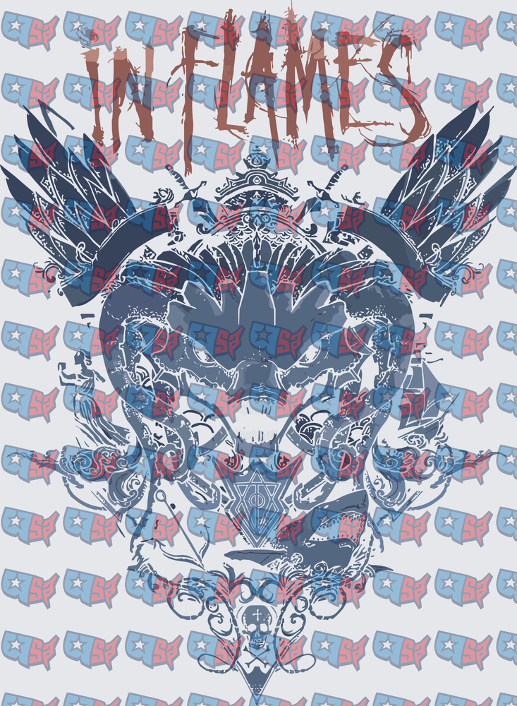 In Flames Winged Skull Gothic Band Logo (DTF)