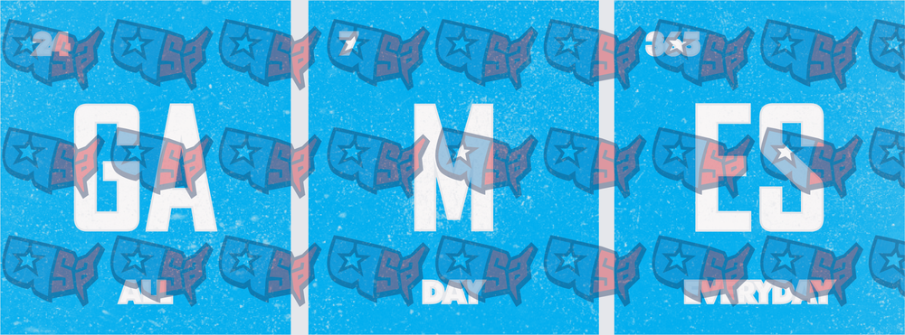 Games All Day Everyday USA Patriotic Blue Graphic (DTF)
