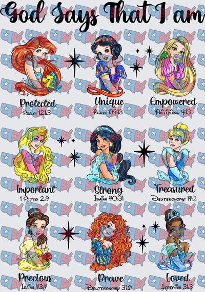 God Says That I Am Princesses Bible Verses (DTF)