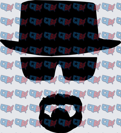 Heisenberg Silhouette Pork Pie Hat Sunglasses Goatee (DTF)