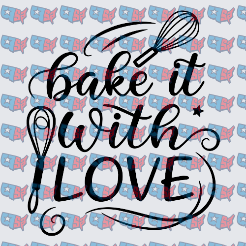 Bake It With Love Whisk Script Design (DTF)