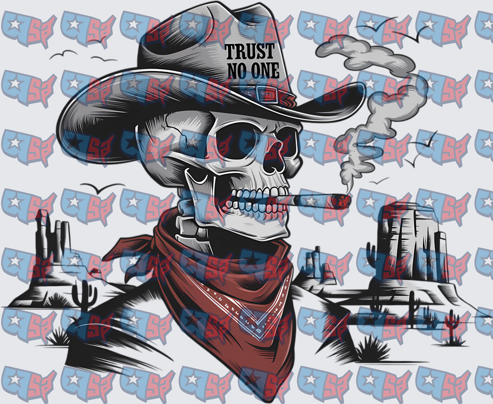 Trust No One Cowboy Skull Cigar Western Desert (DTF)