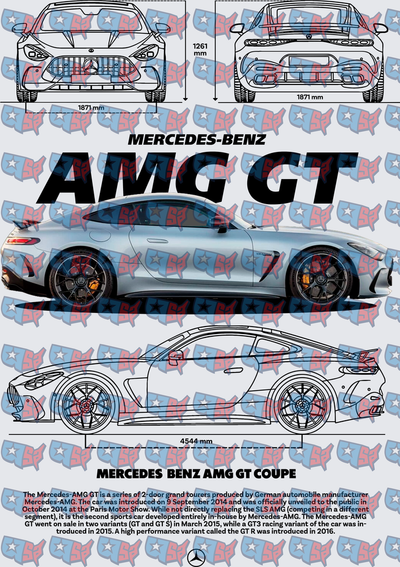 Mercedes-Benz AMG GT Coupe Blueprint Diagram (DTF)