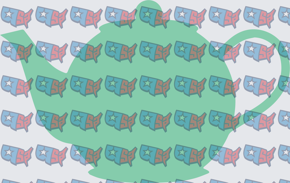 Green Teapot USA Map Star Pattern (DTF)