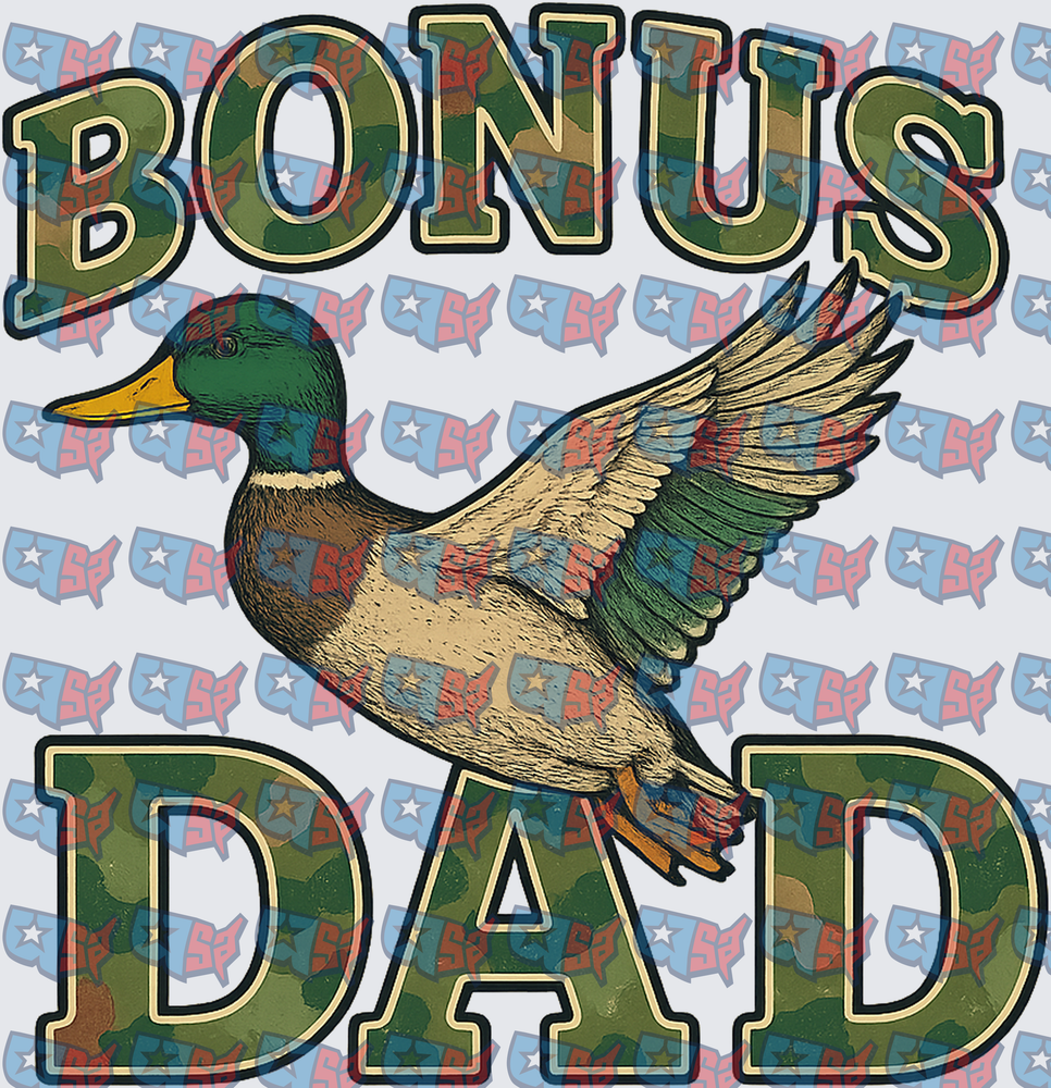 Bonus Dad Camo Mallard Duck Flying (DTF)