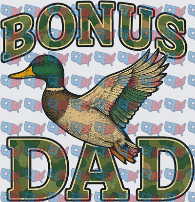 Bonus Dad Camo Mallard Duck Flying (DTF)