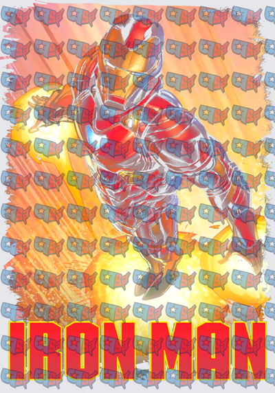 Patriotic Armored Hero Explosive Comic Art (DTF)