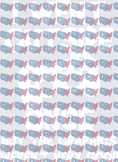 USA Map Pattern I Went Outside Once Funny Text (DTF)