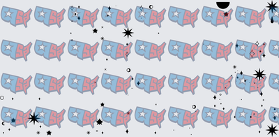 USA Map Pattern with Stars and Sparkles (DTF)
