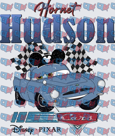 Doc Hudson Hornet Racing Flags Distressed Cars (DTF)