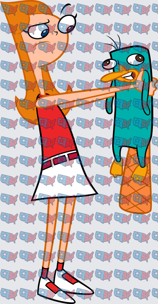 Candace Flynn Holding Perry the Platypus (DTF)