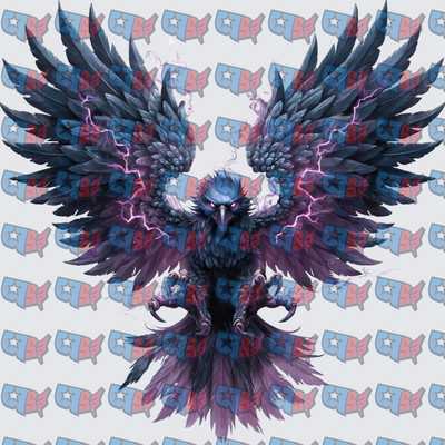 Dark Mystical Raven With Purple Lightning Wings (DTF)