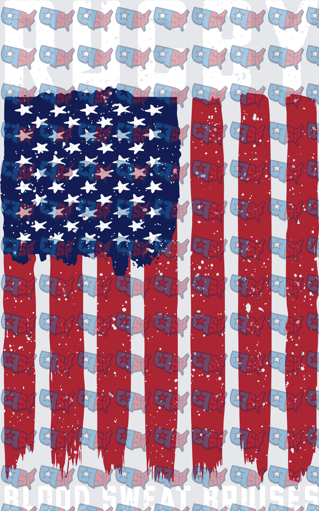 Distressed American Flag Brushstroke Patriotic Design (DTF)