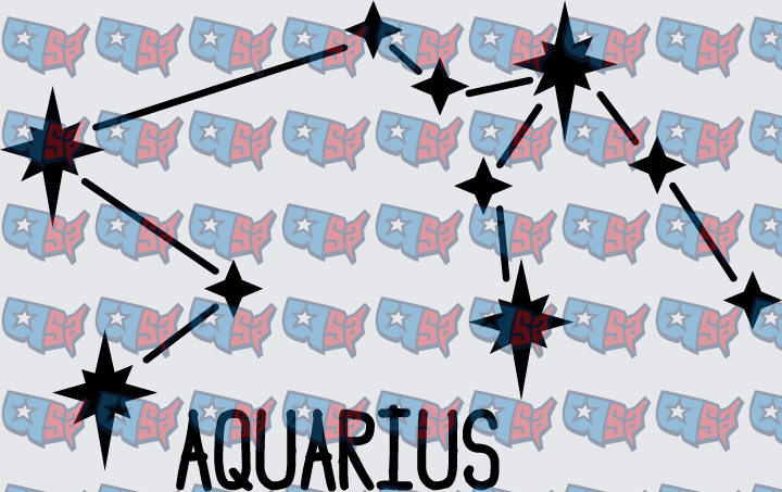 Aquarius Zodiac Constellation Star Map (DTF)