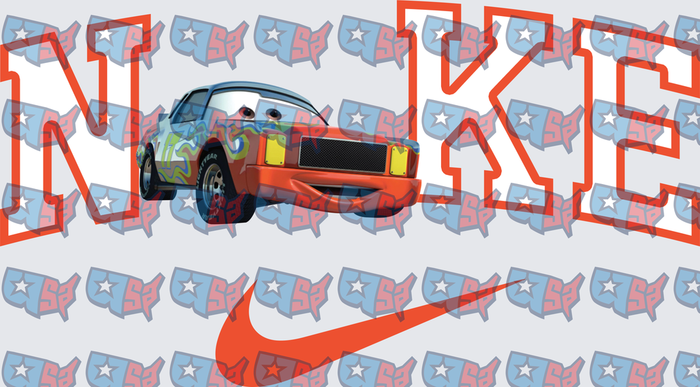 Chick Hicks Cars Character Bold Swoosh Logo Mashup (DTF)