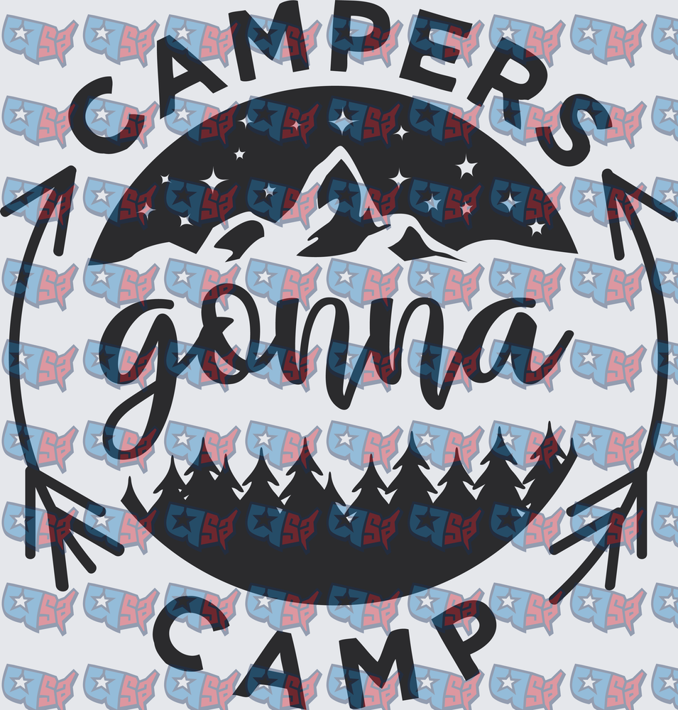 Campers Gonna Camp Mountain Forest Circle Badge (DTF)