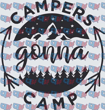 Campers Gonna Camp Mountain Forest Circle Badge (DTF)