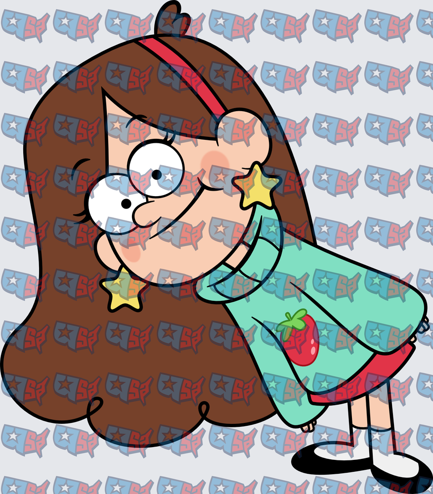Cute Brown-Haired Girl Star Earrings Strawberry Sweater (DTF)