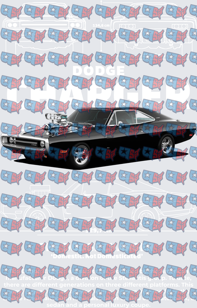 Black Muscle Car with Supercharged Engine Blower (DTF)