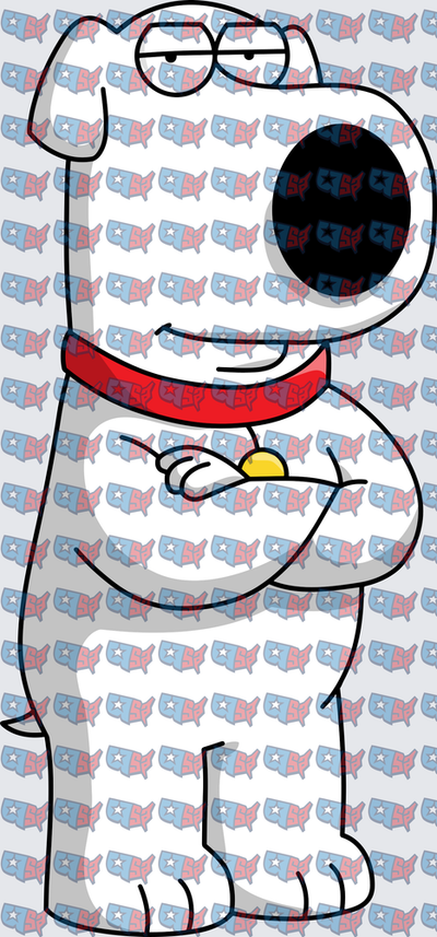Smug White Cartoon Dog Arms Crossed Red Collar (DTF)