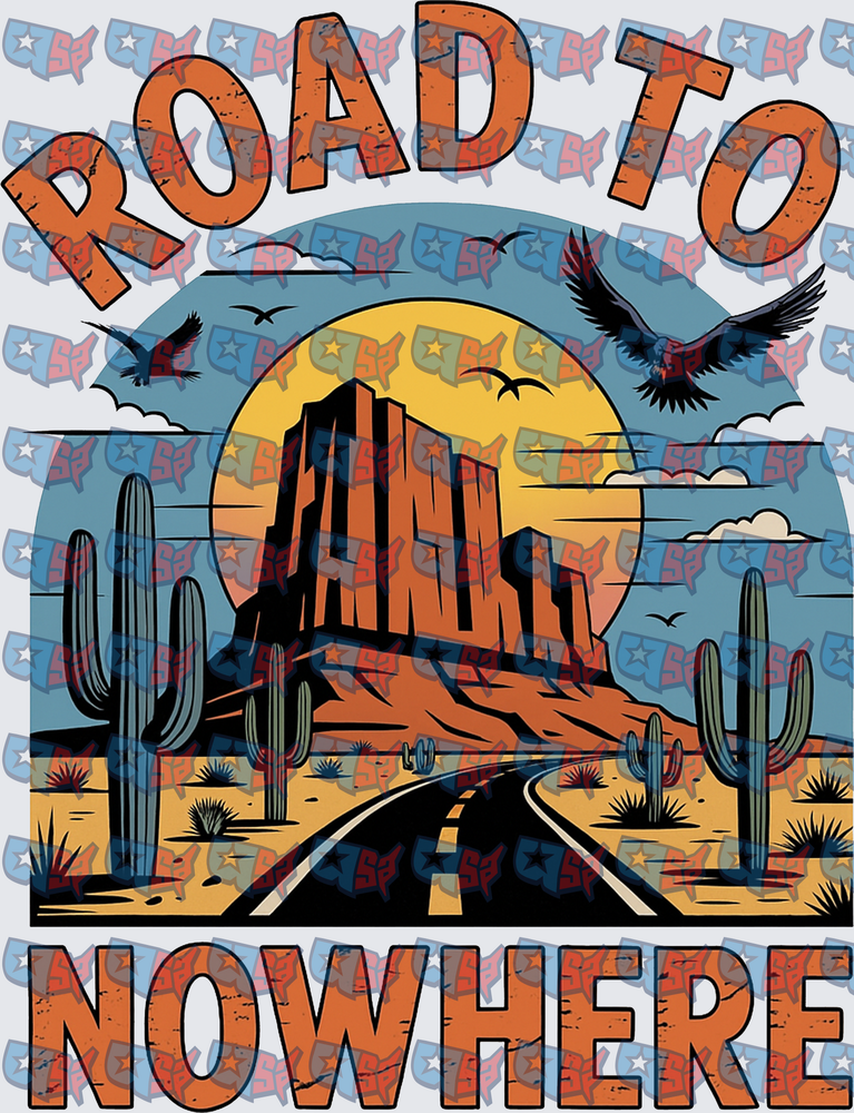 Road To Nowhere Desert Highway Southwest Scene (DTF)