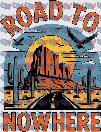 Road To Nowhere Desert Highway Southwest Scene (DTF)