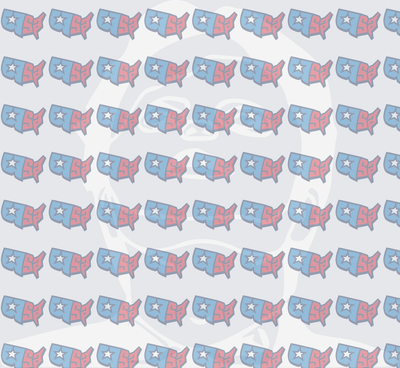 Patriotic USA Map Star Repeat Pattern (DTF)