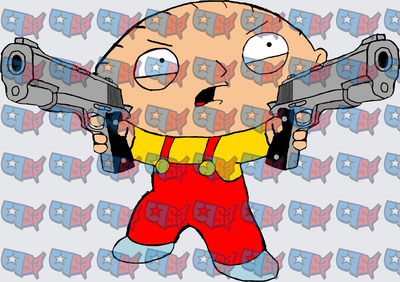 Evil Baby Dual Wielding Pistols Gangster (DTF)