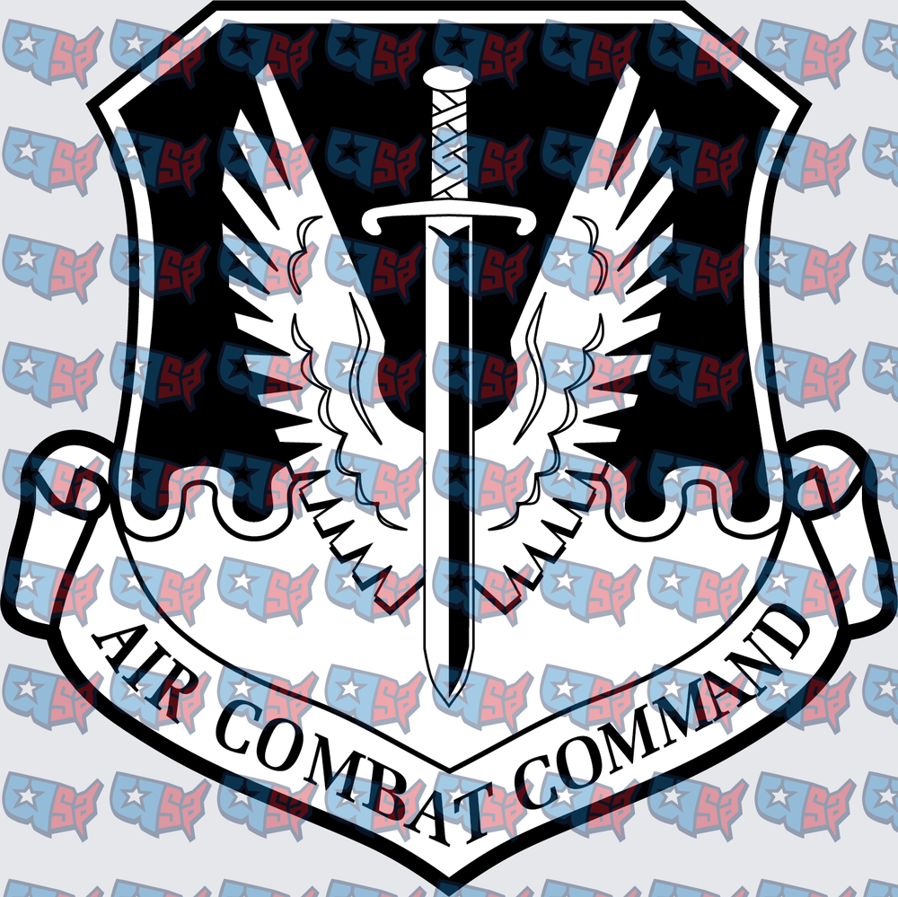 Air Combat Command Shield Sword Wings Emblem (DTF)