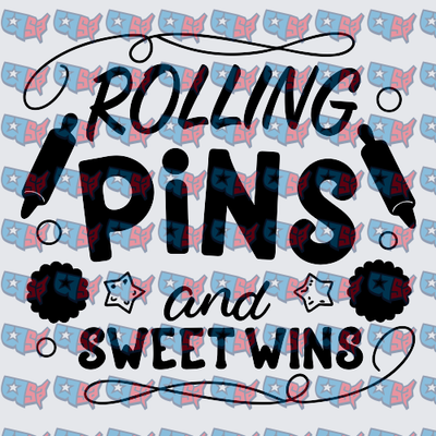 Rolling Pins And Sweet Twins Baking Typography (DTF)
