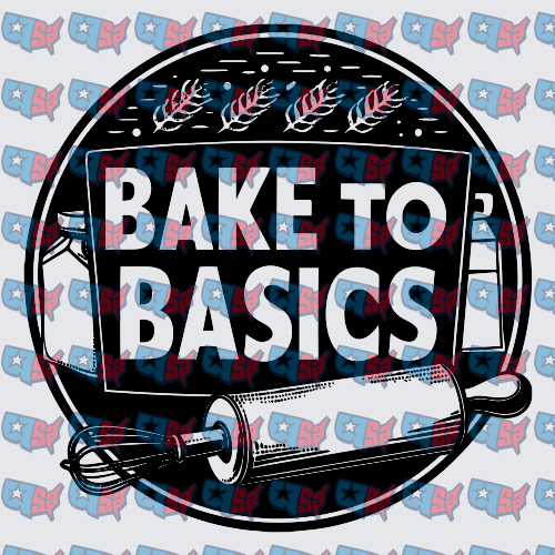 Bake To Basics Vintage Baking Circle Badge (DTF)