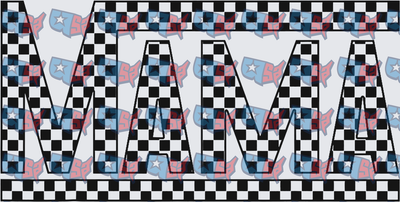 Checkered Black and White MAMA Bold Lettering (DTF)