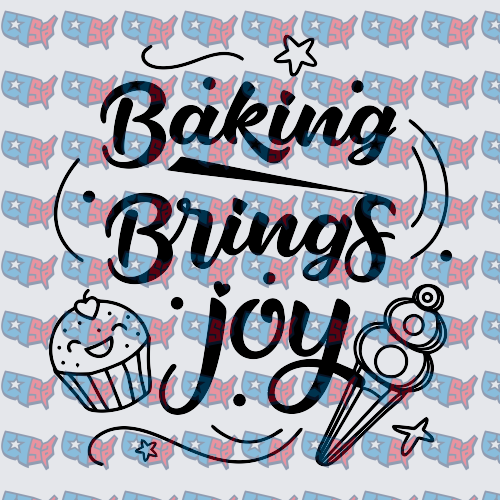 Baking Brings Joy Cupcake Script Design (DTF)