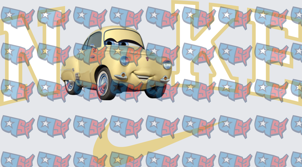 Luigi Cars Movie Character Swoosh Logo Design (DTF)